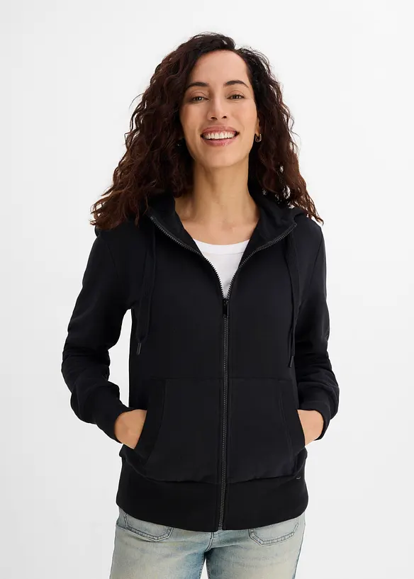 Mjuk sweatshirt med huva, av stabil bomullsmix, bonprix