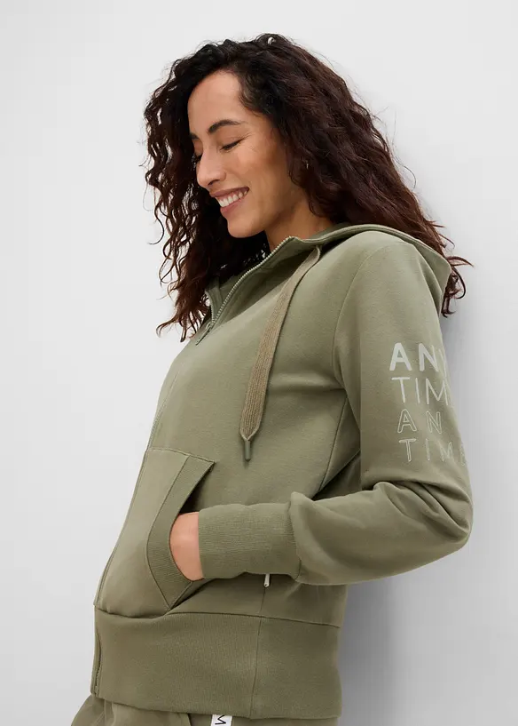 Mjuk sweatshirt med huva, av stabil bomullsmix, bonprix