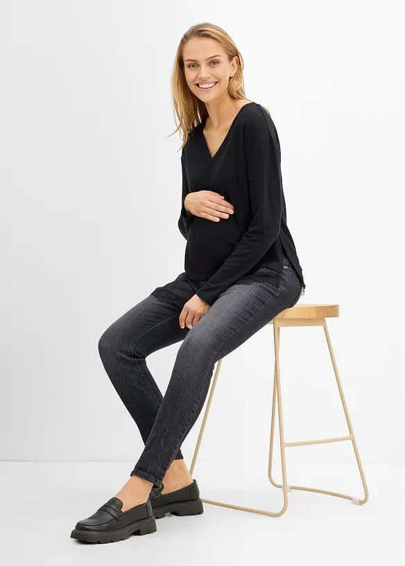 Elastiska mammajeans med ekologisk bomull, Skinny Fit, bonprix