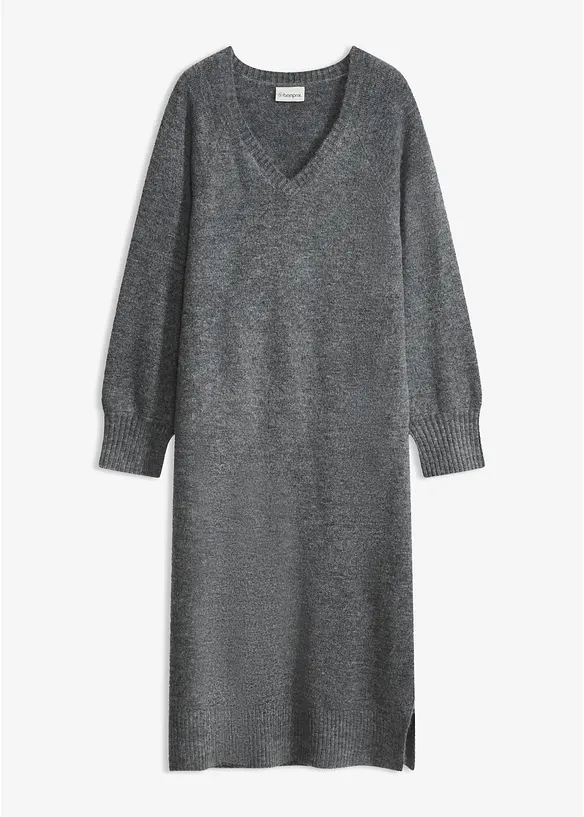 Stickad, mellanl&aring;ng oversizekl&auml;nning, bonprix