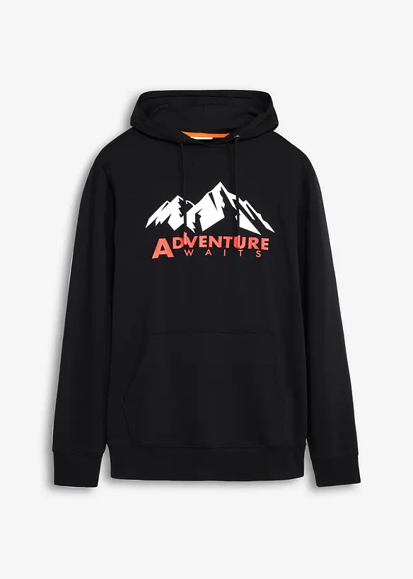 Sweatshirt med huva och ekologisk bomull, bonprix