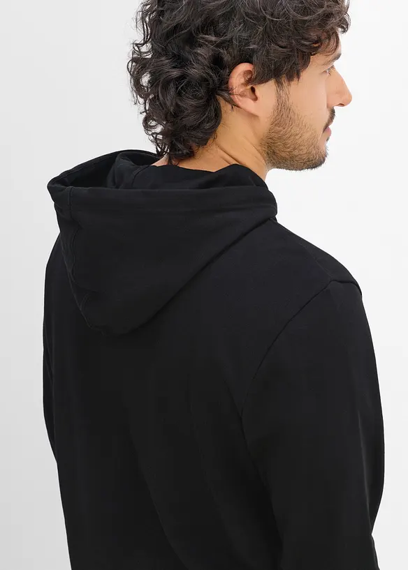 Sweatshirt med huva och ekologisk bomull, bonprix