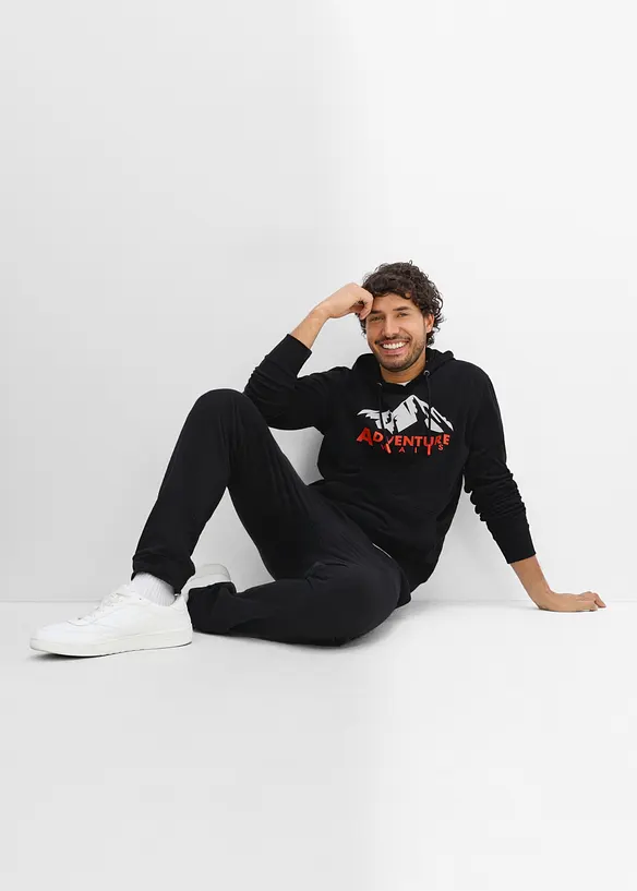 Sweatshirt med huva och ekologisk bomull, bonprix