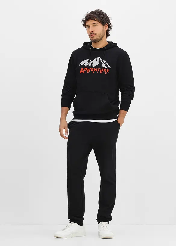 Sweatshirt med huva och ekologisk bomull, bonprix