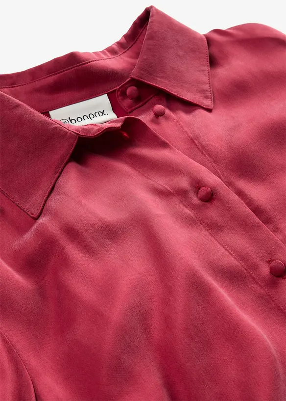 Skjortblus i f&ouml;ljsam kupro och viskos, bonprix