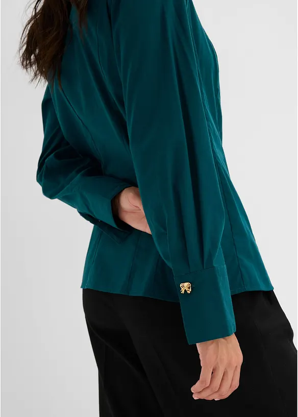 Strykfri stretchblus i poplin, bonprix