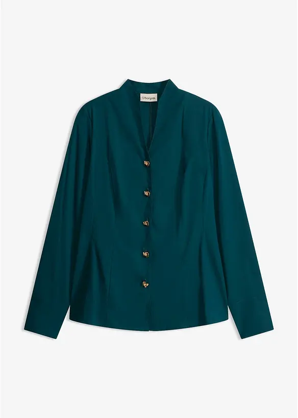 Strykfri stretchblus i poplin, bonprix