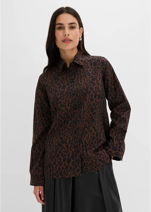 Strykfri skjortblus i bomull, bonprix