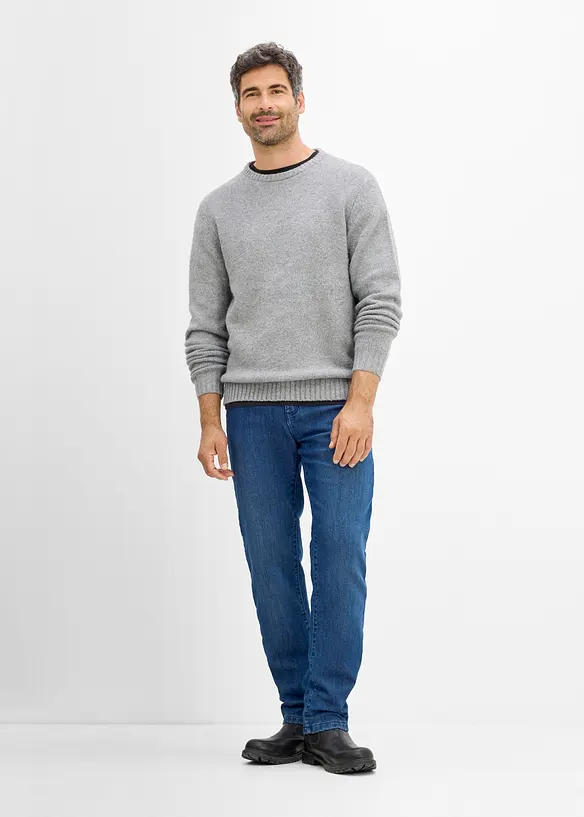 Termojeans med jerseyfoder, Classic Fit, Straight, bonprix