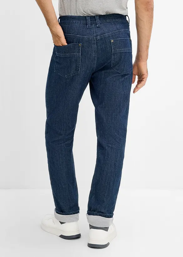 Termojeans med jerseyfoder, Classic Fit, Straight, bonprix