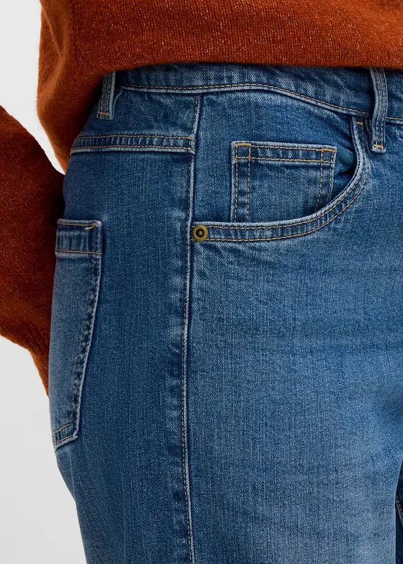 Jeans med Wide Leg och s&ouml;mdetaljer, bonprix