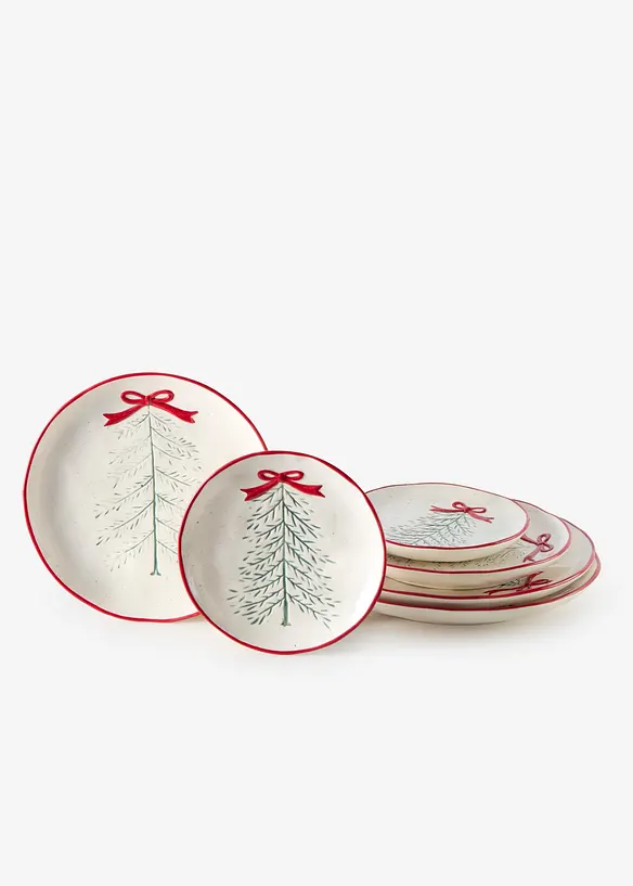 Servis med rosetter och julgranar (6 delar), bonprix
