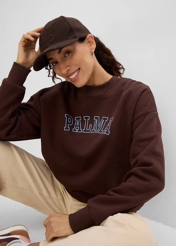 Oversized sweatshirt av bomullsmix, bonprix