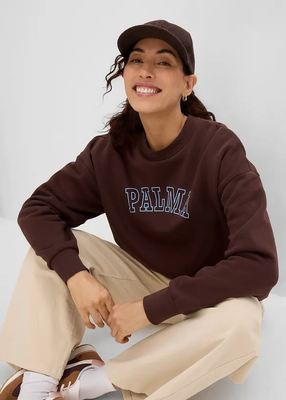 Oversized sweatshirt av bomullsmix, bonprix