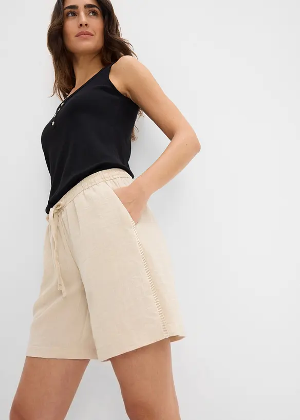 Shorts av viskosmix, med res&aring;rmidja, bonprix