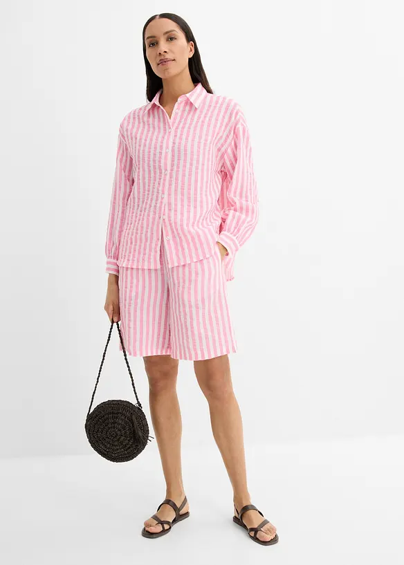 Skjortblus i bomullsmuslin, bonprix