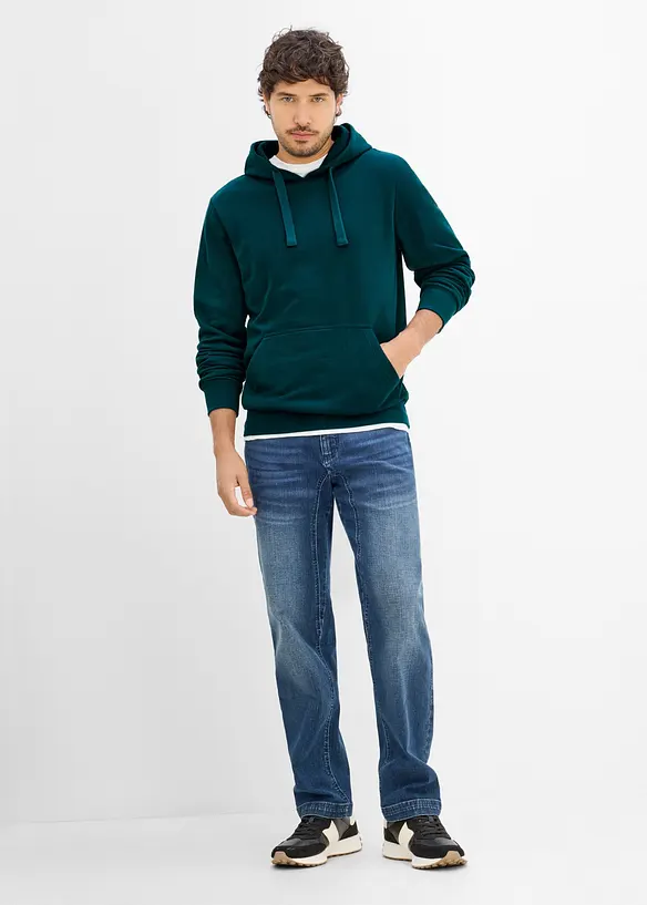 Sweatshirt med huva, normal passform, bonprix