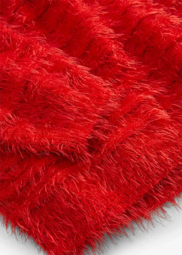 L&aring;ng, stickad tr&ouml;ja i fluffigt material, bonprix