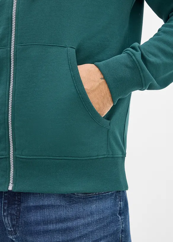 Munkjacka med detaljer i skinnimitation, bonprix