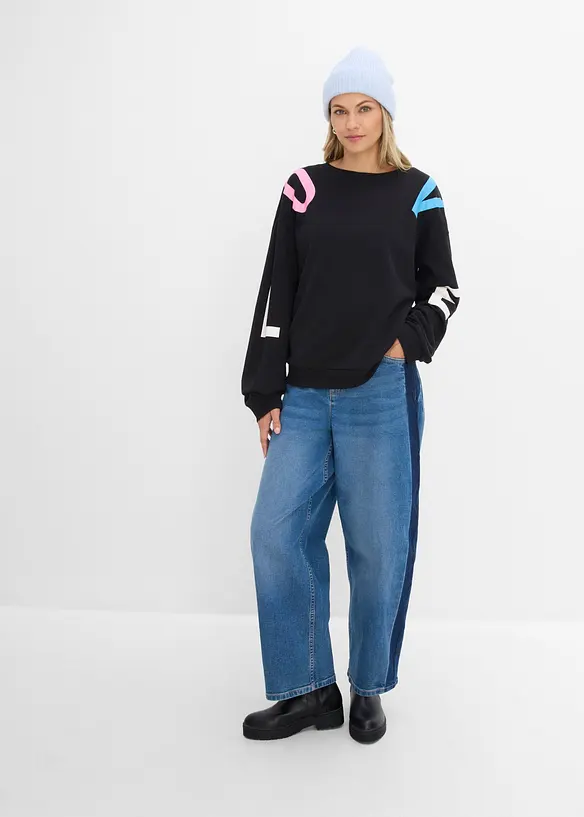 Oversizesweatshirt i mjuk bomullsmix, bonprix
