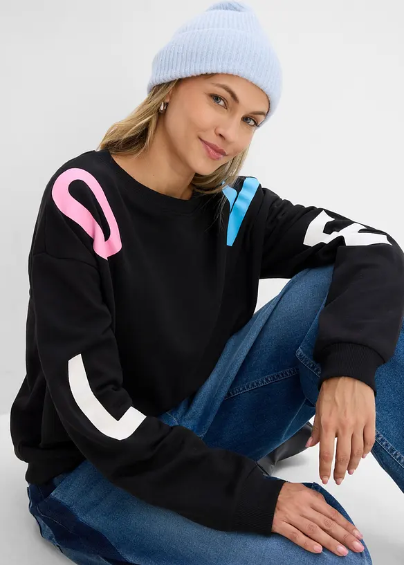 Oversizesweatshirt i mjuk bomullsmix, bonprix