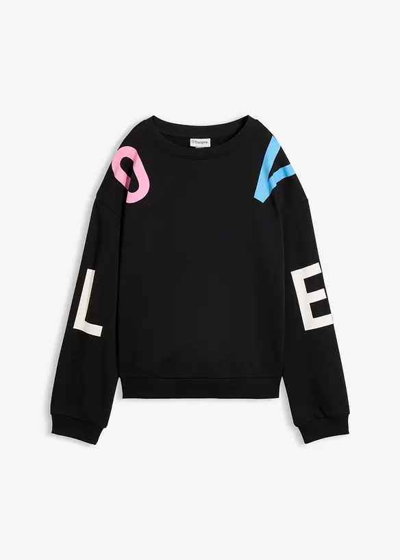 Oversizesweatshirt i mjuk bomullsmix, bonprix