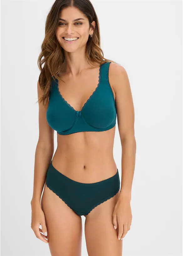 Minimizer-BH i T-shirtmodell med bygel och ekologisk bomull (2-pack), bonprix