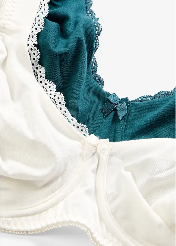 Minimizer-BH i T-shirtmodell med bygel och ekologisk bomull (2-pack), bonprix
