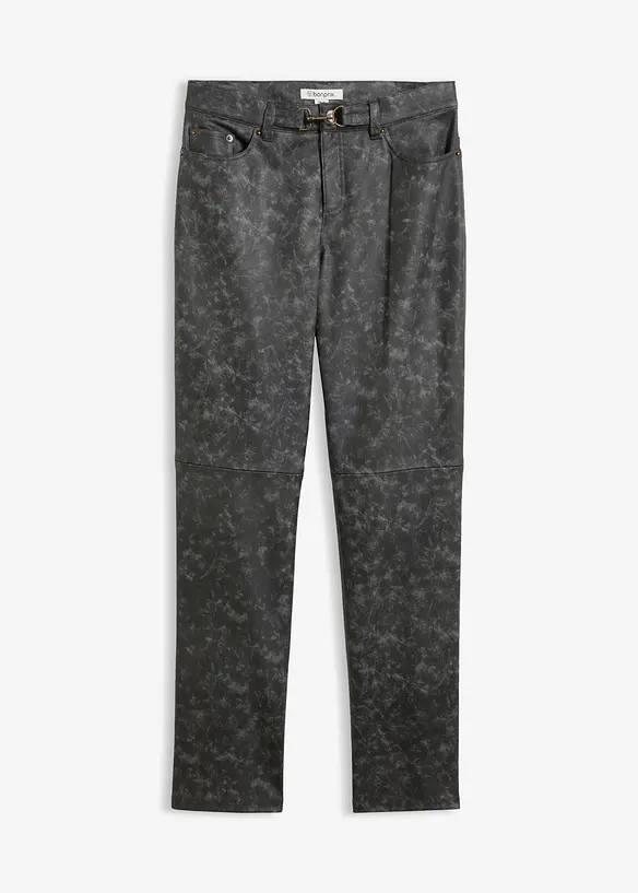 Byxa i skinnimitation med used-look, bonprix