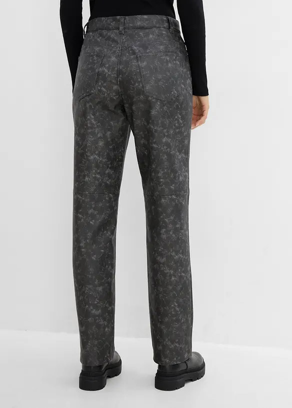 Byxa i skinnimitation med used-look, bonprix
