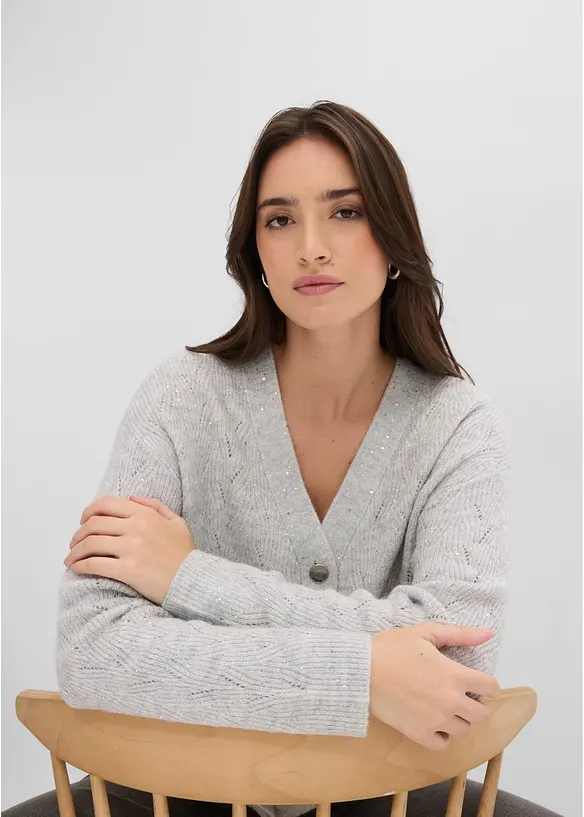 H&aring;lm&ouml;nstrad cardigan, bonprix