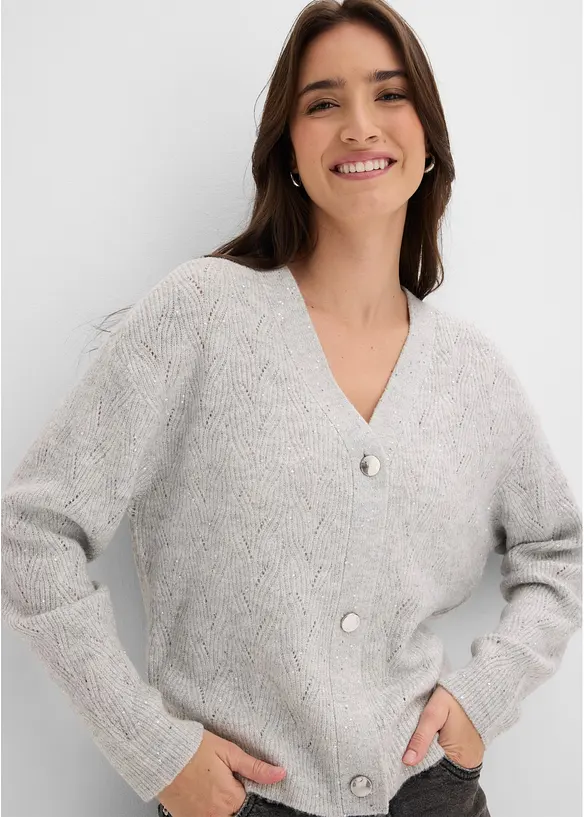 H&aring;lm&ouml;nstrad cardigan, bonprix