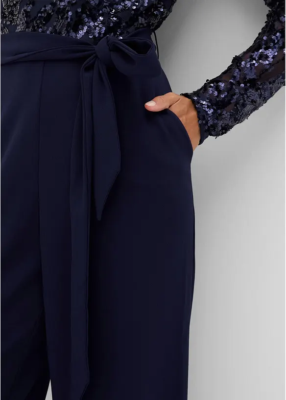 Jumpsuit med paljettbroderi, bonprix