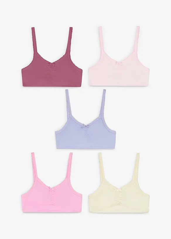 BH-topp av ekologisk bomull (5-pack), bonprix