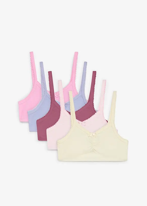 BH-topp av ekologisk bomull (5-pack), bonprix