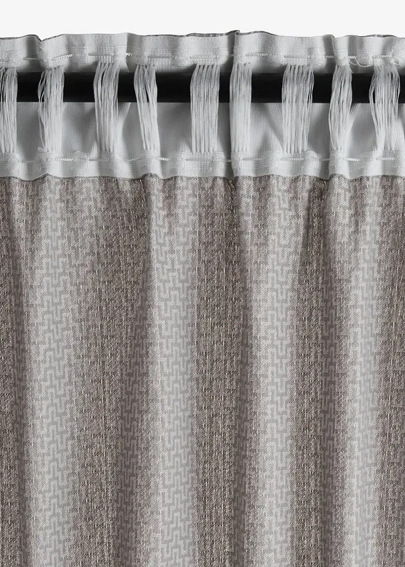 Gardinl&auml;ngd i jacquard av ekologisk bomull (1-pack), bonprix