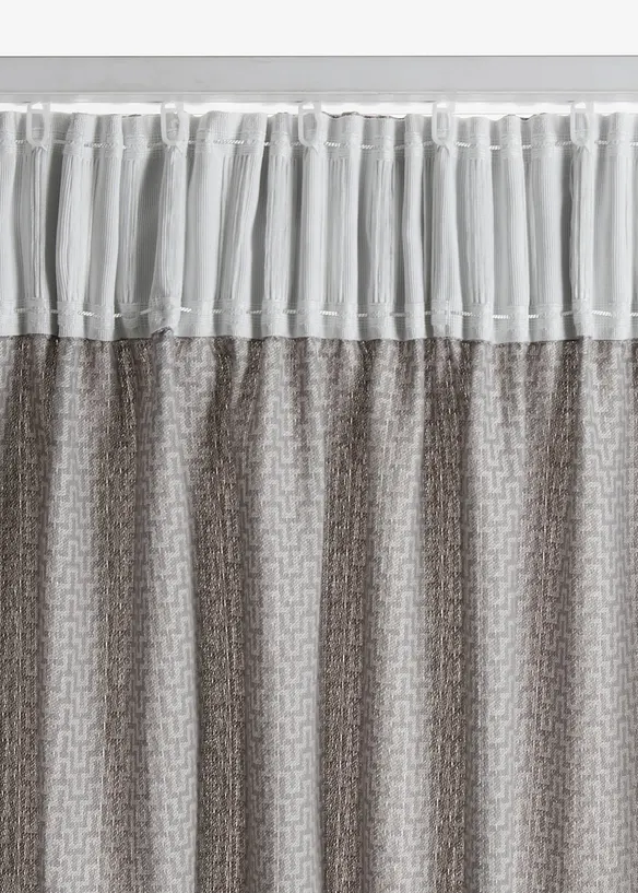 Gardinl&auml;ngd i jacquard av ekologisk bomull (1-pack), bonprix
