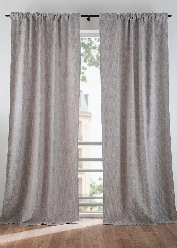 Gardinl&auml;ngd i jacquard av ekologisk bomull (1-pack), bonprix