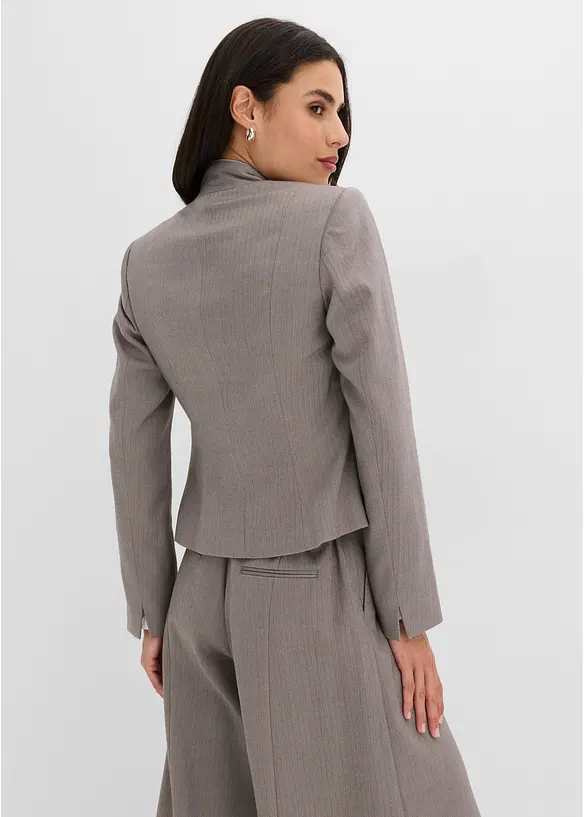 Fiskbensm&ouml;nstrad kavaj med yllelook, bonprix
