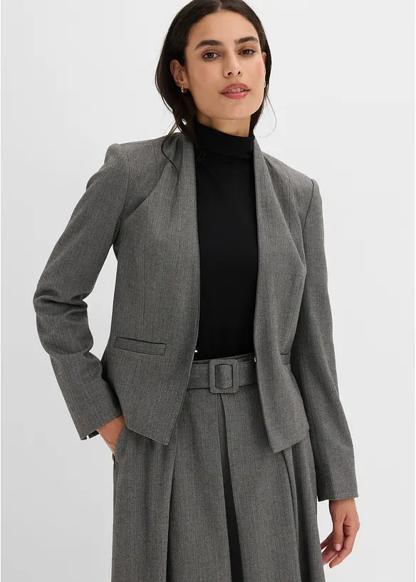 Fiskbensm&ouml;nstrad kavaj med yllelook, bonprix