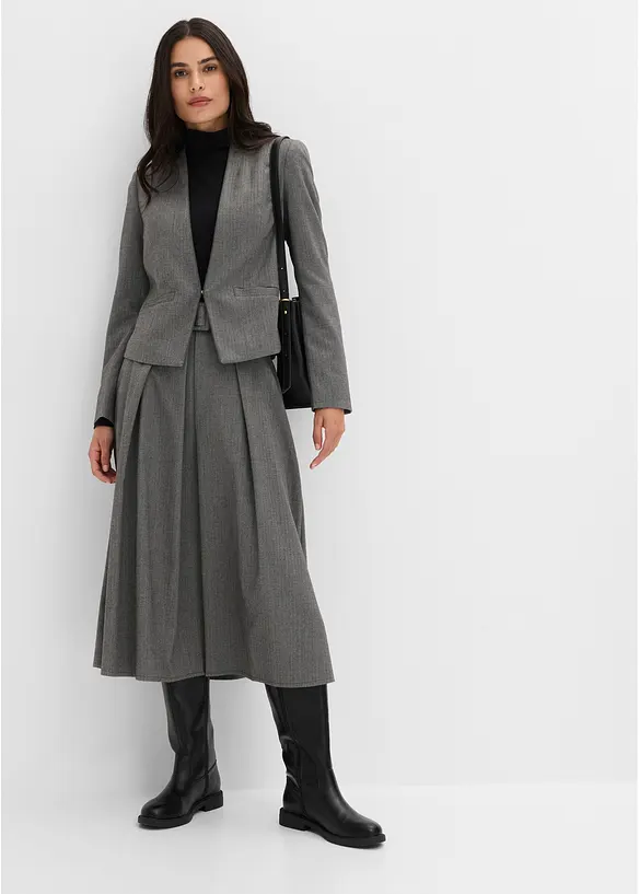 Fiskbensm&ouml;nstrad kavaj med yllelook, bonprix