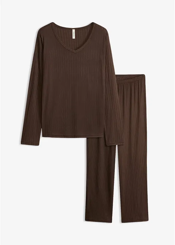 Pyjamas i mjuk pointellejersey, bonprix