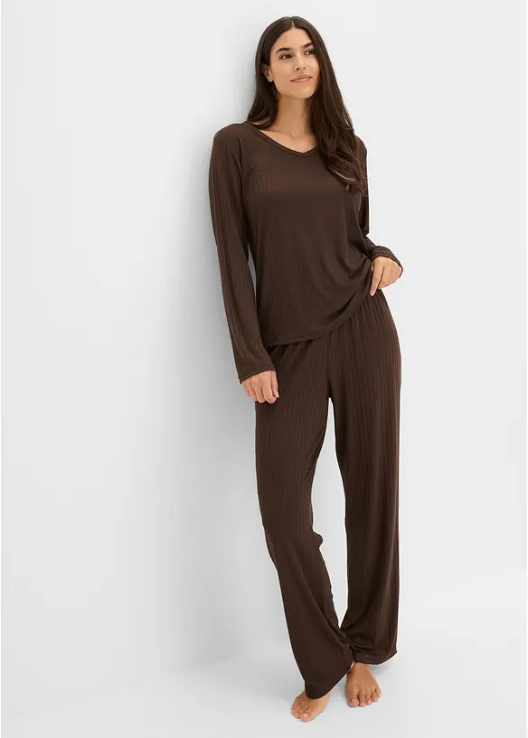 Pyjamas i mjuk pointellejersey, bonprix
