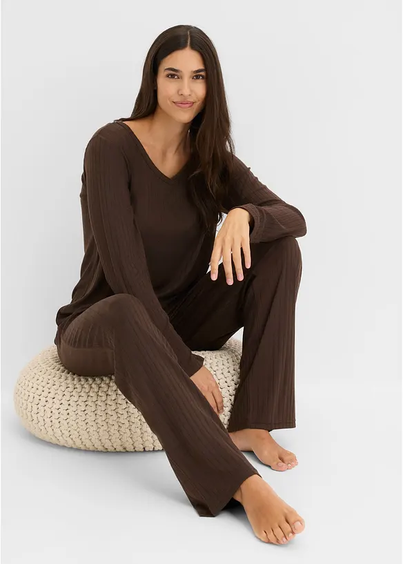 Pyjamas i mjuk pointellejersey, bonprix