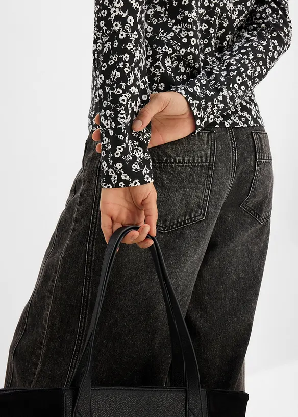 L&aring;ng&auml;rmad topp av elastisk bomullsmix (3-pack), bonprix
