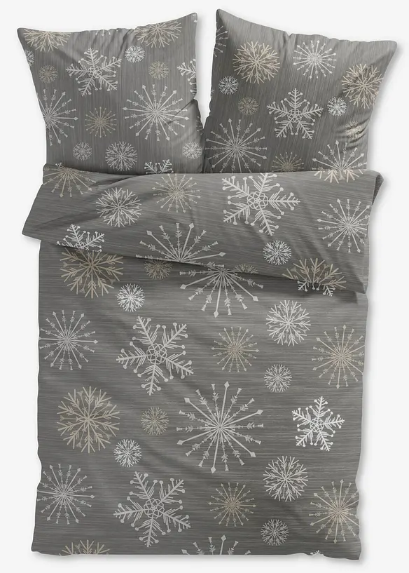 P&aring;slakanset i flanell med sn&ouml;flingor, bonprix