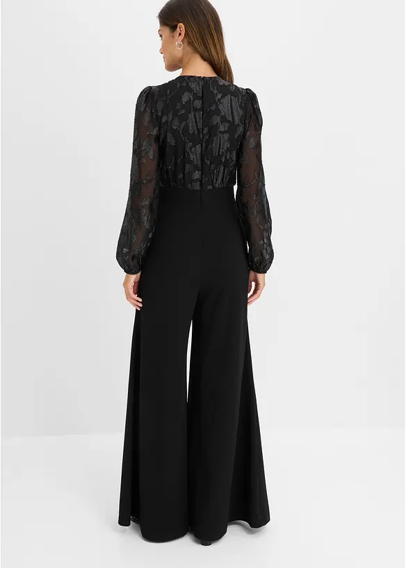 Jumpsuit med glansigt broderi, bonprix