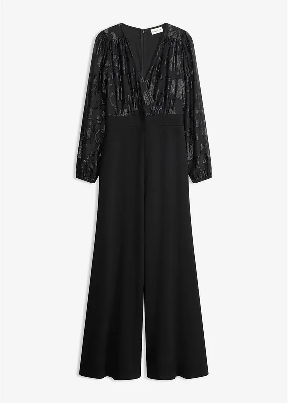 Jumpsuit med glansigt broderi, bonprix