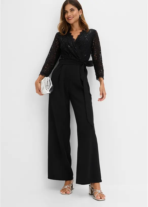 Jumpsuit med spets, bonprix