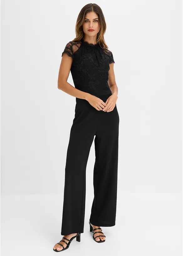 Jumpsuit med spets, bonprix